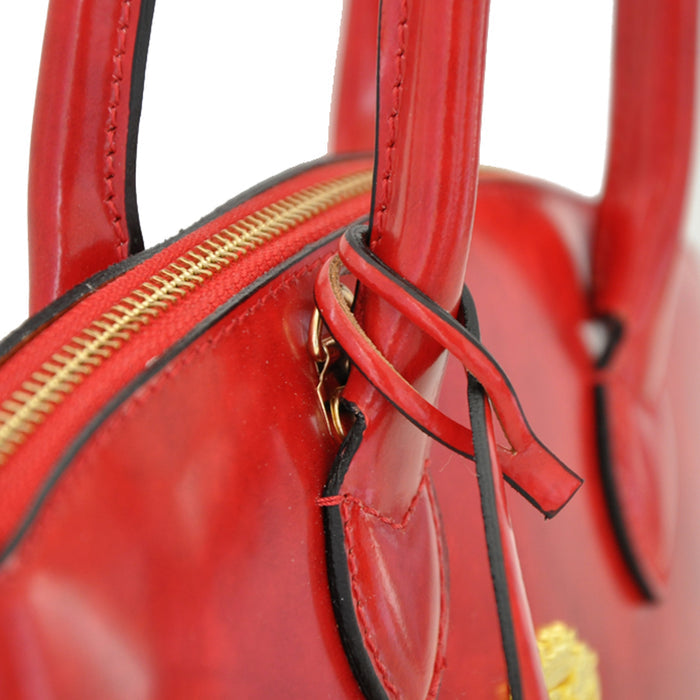 Pratesi Versilia Small Handbag in genuine Italian leather - Brunelleschi Leather Dark Green