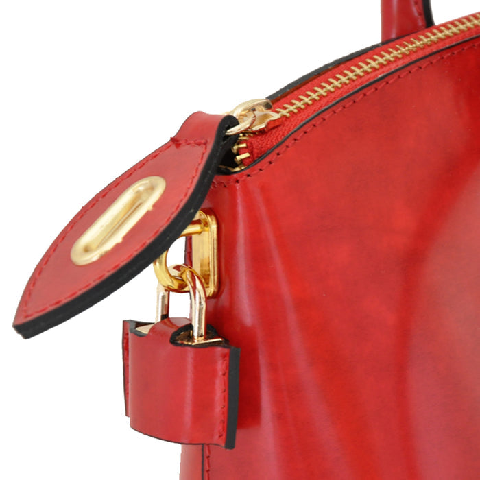 Pratesi Versilia Small Handbag in genuine Italian leather - Brunelleschi Leather Chianti