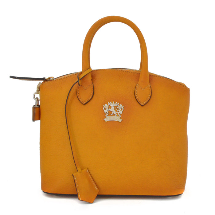 Pratesi Versilia Small Handbag in genuine Italian leather - Vegetable Tanned Italian Leather Mustard