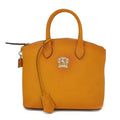 Pratesi Versilia Small Handbag in genuine Italian leather - Vegetable Tanned Italian Leather Mustard