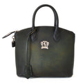 Pratesi Versilia Small Handbag in genuine Italian leather - Vegetable Tanned Italian Leather Dark Green