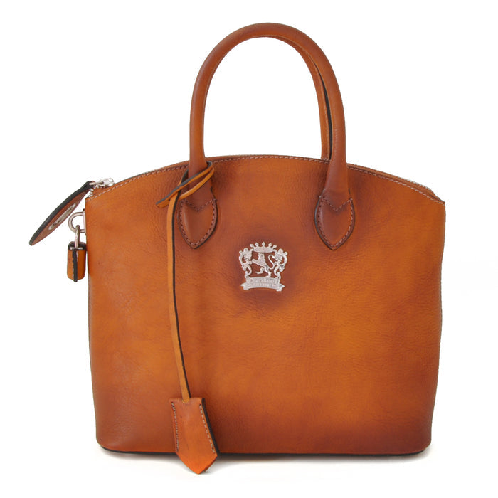 Pratesi Versilia Small Handbag in genuine Italian leather - Vegetable Tanned Italian Leather Cognac