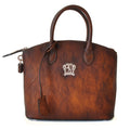 Pratesi Versilia Small Handbag in genuine Italian leather - Vegetable Tanned Italian Leather Brown