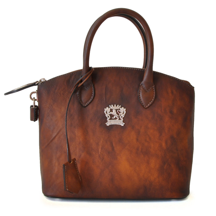Pratesi Versilia Small Handbag in genuine Italian leather - Vegetable Tanned Italian Leather Brown
