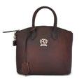 Pratesi Versilia Small Handbag in genuine Italian leather - Vegetable Tanned Italian Leather Coffee