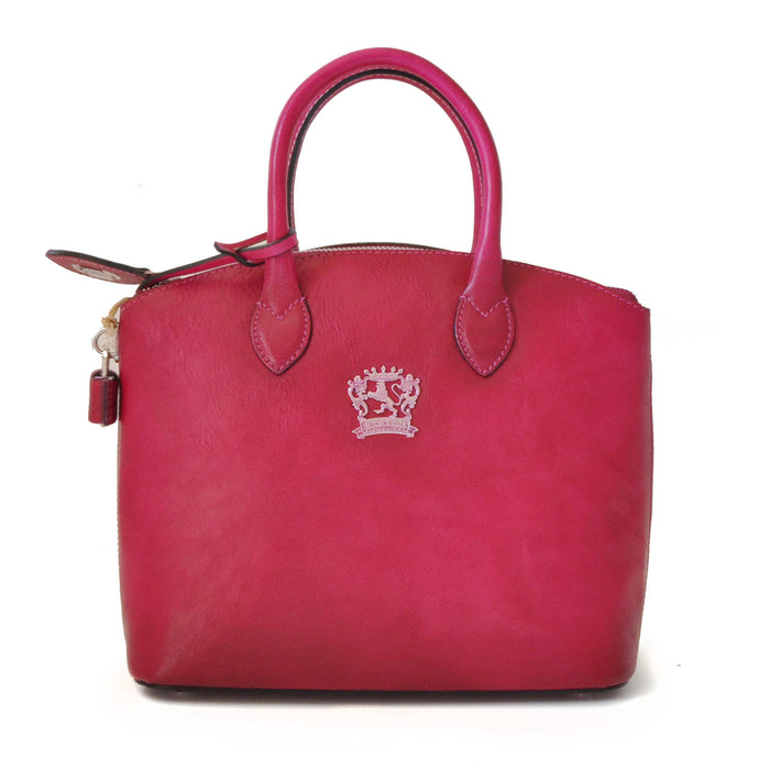 Pratesi Versilia Small Handbag in genuine Italian leather - Vegetable Tanned Italian Leather Fucsia