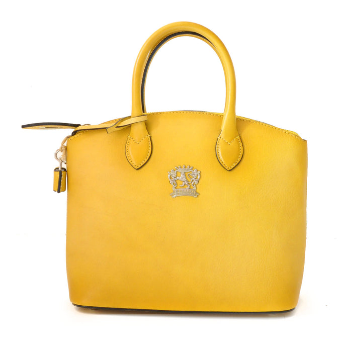 Pratesi Versilia Small Handbag in genuine Italian leather - Vegetable Tanned Italian Leather Yellow