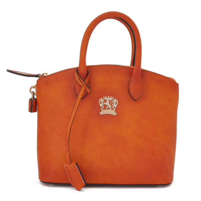 Pratesi Versilia Small Handbag in genuine Italian leather - Vegetable Tanned Italian Leather Orange