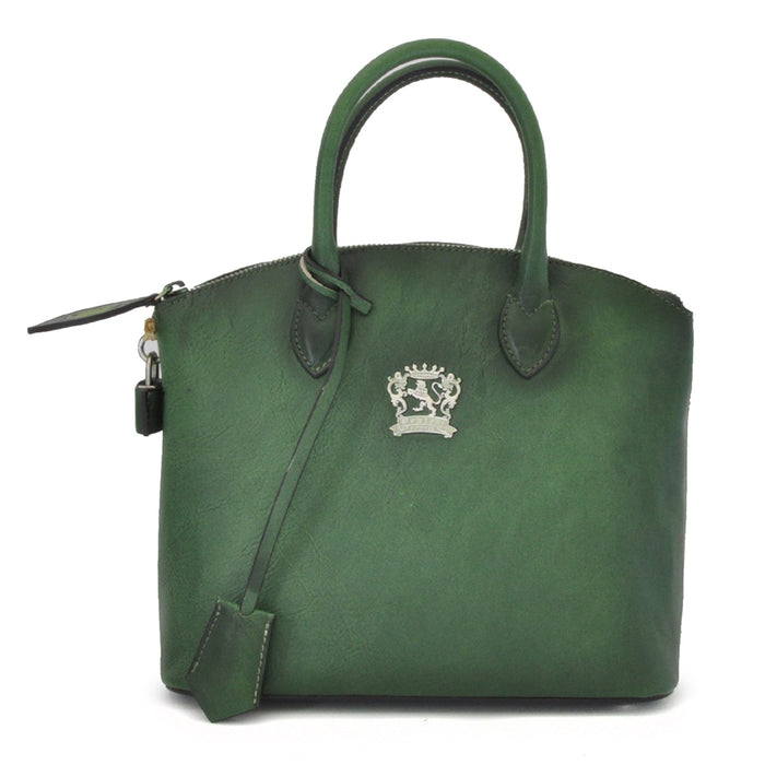 Pratesi Versilia Small Handbag in genuine Italian leather - Vegetable Tanned Italian Leather Emerald