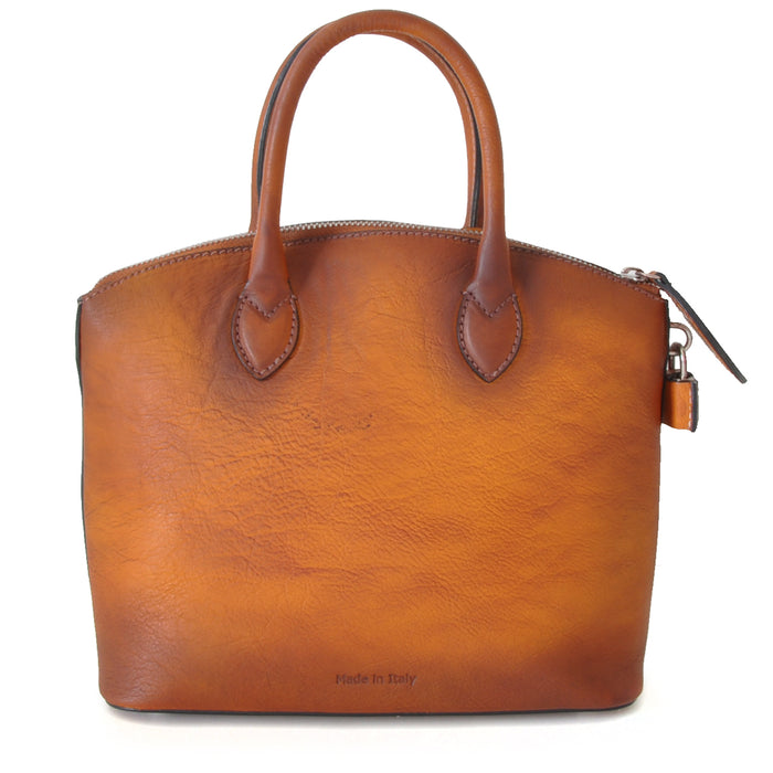 Pratesi Versilia Small Handbag in genuine Italian leather - Vegetable Tanned Italian Leather Orange