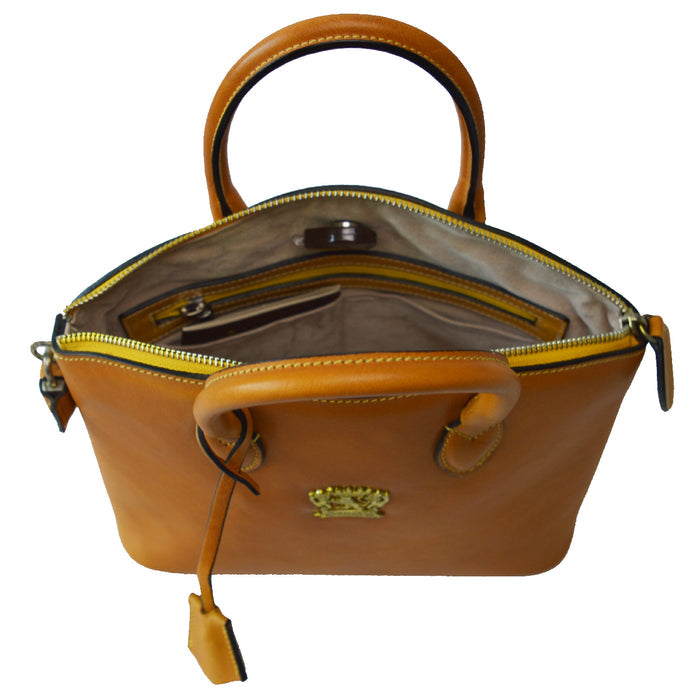 Pratesi Versilia Small Handbag in genuine Italian leather - Vegetable Tanned Italian Leather Green