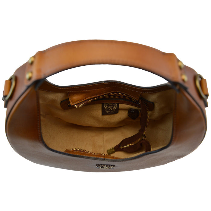 Pratesi Ville Italian Handbag in Vegetable-Dyed Leather - Brown
