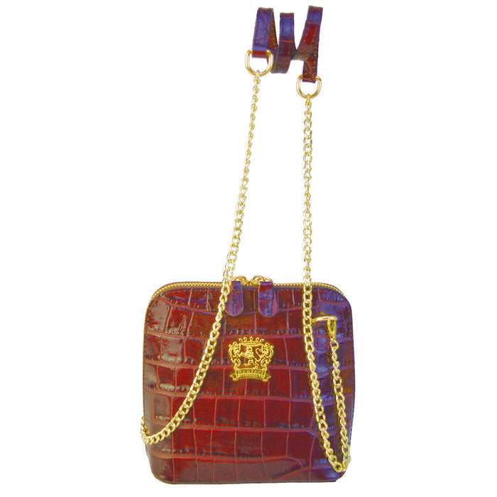 Pratesi Volterra King Lady Bag in real leather - Croco Embossed Leather Coffee