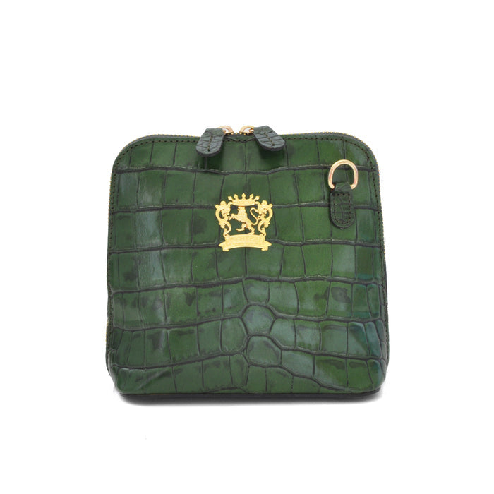 Pratesi Volterra King Lady Bag in real leather - Croco Embossed Leather Green