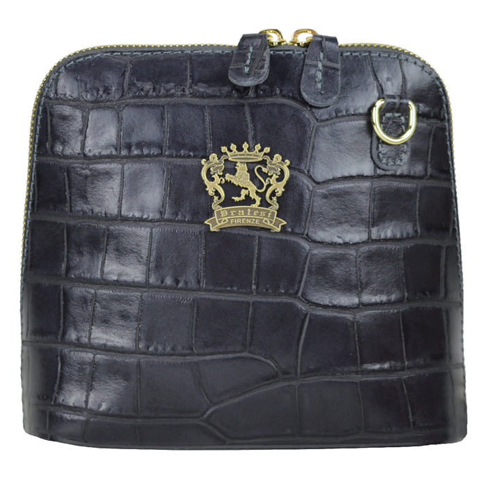 Pratesi Volterra King Lady Bag in real leather - Croco Embossed Leather Grey