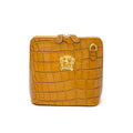 Pratesi Volterra King Lady Bag in real leather - Croco Embossed Leather Mustard