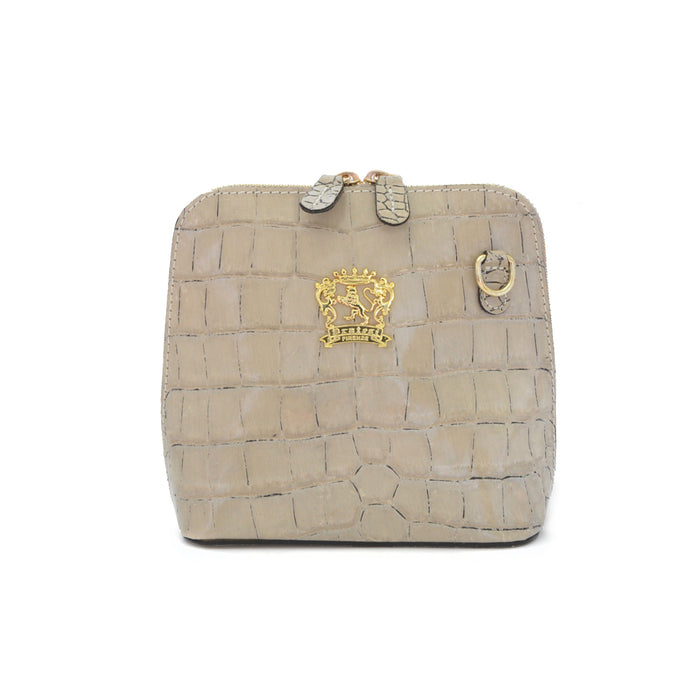 Pratesi Volterra King Lady Bag in real leather - Croco Embossed Leather White