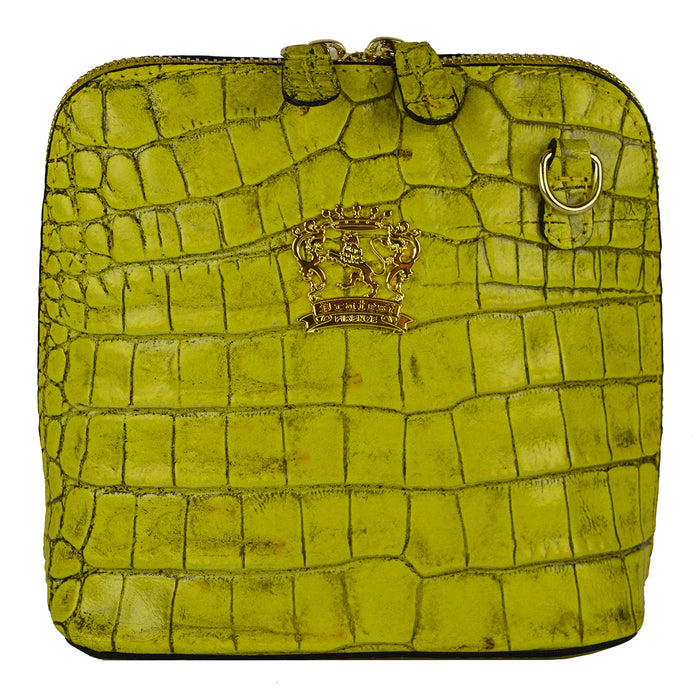 Pratesi Volterra King Lady Bag in real leather - Croco Embossed Leather Yellow