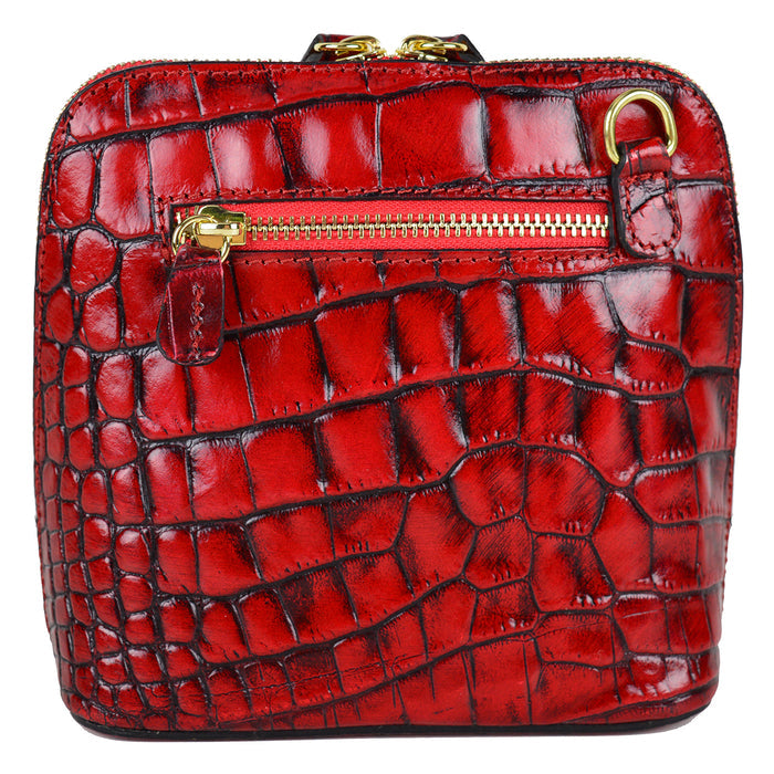 Pratesi Volterra King Lady Bag in real leather - Croco Embossed Leather Yellow