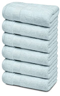 Resort Collection Soft Hand Towels 16x27 in 6 Pack Light Blue Luxury Hotel Rieworkes