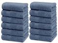 Resort Collection Soft Washcloth Face Body Towel Set 12 Pack Blue 12x12 Luxury Rieworkes