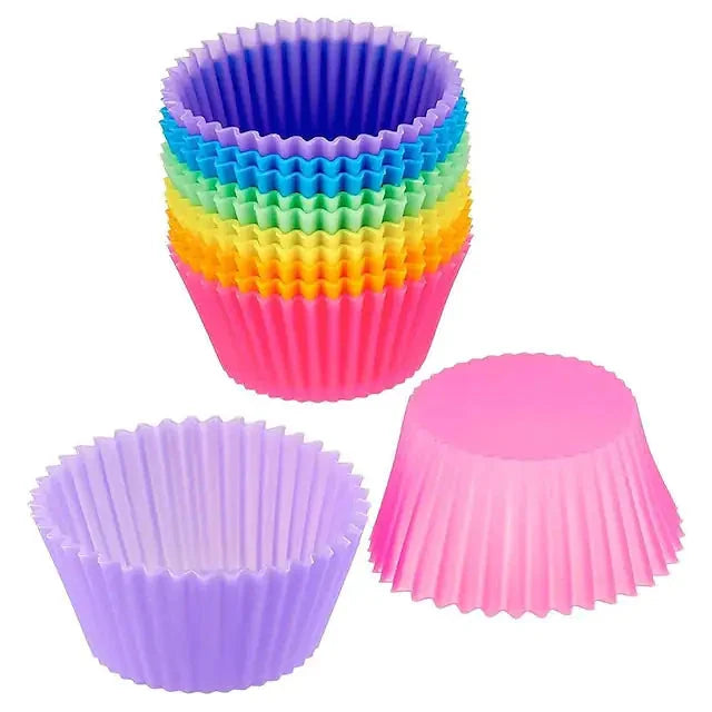 Reusable Silicone Baking Cups/ Nonstick Muffin Molds 12 Pcs Rieworkes