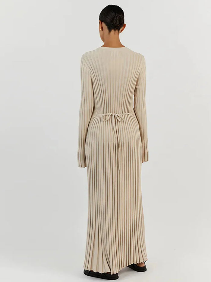 Ribbed Knit Maxi Dress: Elegant Autumn Style Rieworkes