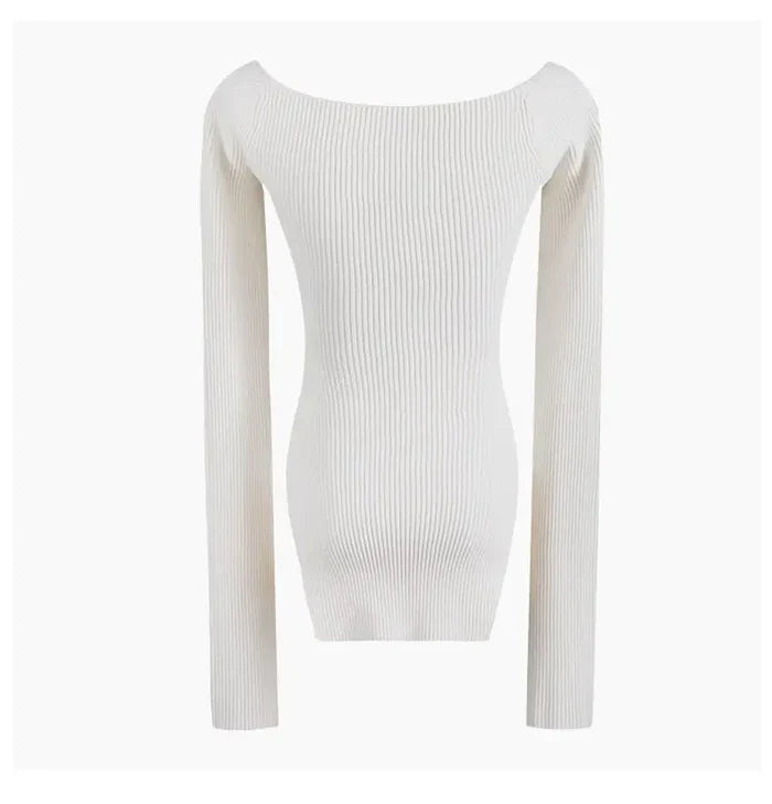 Ribbed Sweetheart Long Sleeve Top Rieworkes
