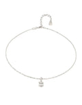 Short Chain Necklace with White Cubic Zirconia