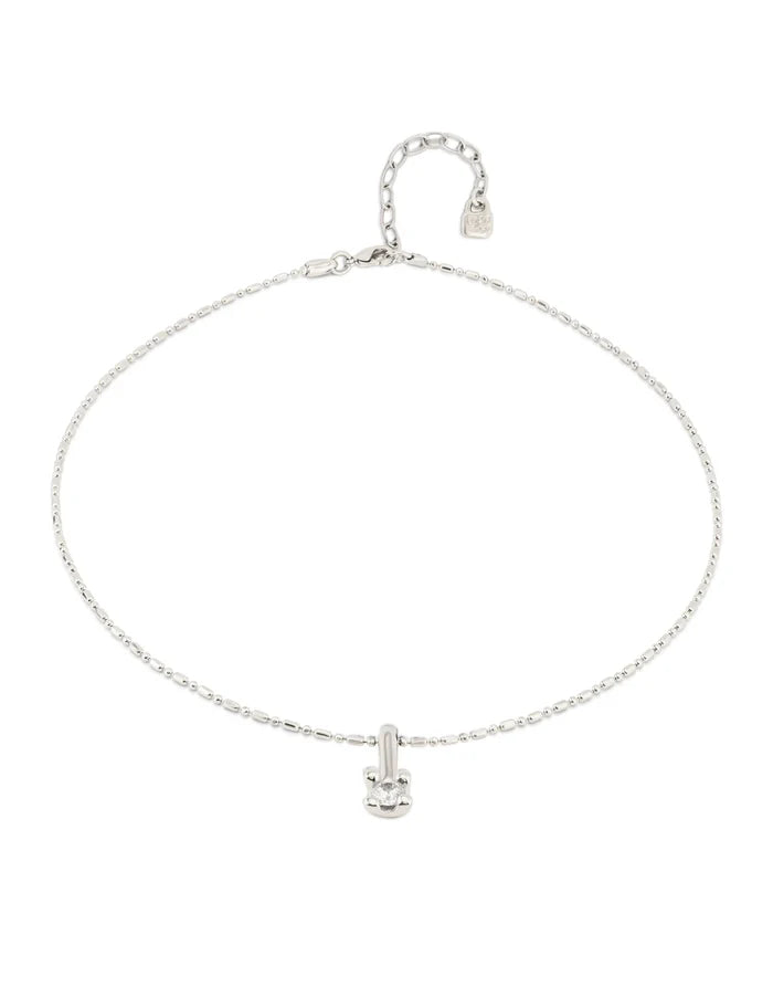 Short Chain Necklace with White Cubic Zirconia