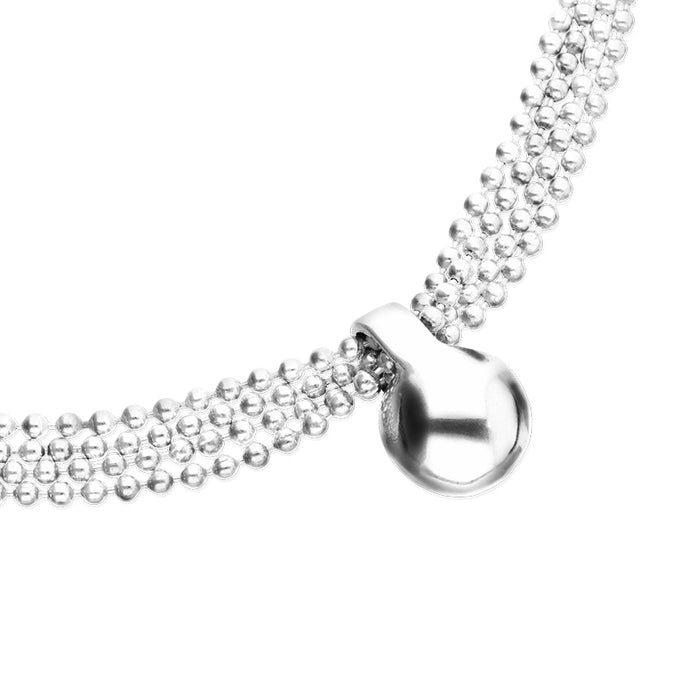 Short Necklace with Silver Threads and Large Sphere