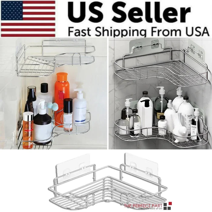 Shower Caddy Shelf Bathroom Corner Bath Storage Holder Organizer Triangular Rack Rieworkes