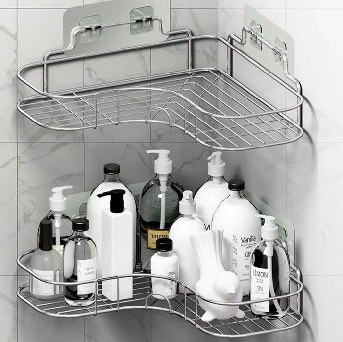 Shower Caddy Shelf Bathroom Corner Bath Storage Holder Organizer Triangular Rack Rieworkes