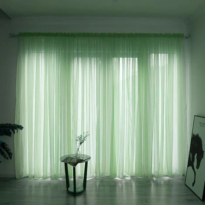 Simple And Modern Balcony Solid Color Gauze Curtain Rieworkes