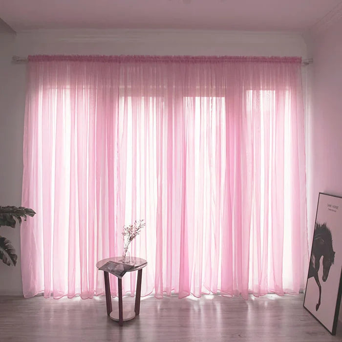 Simple And Modern Balcony Solid Color Gauze Curtain Rieworkes
