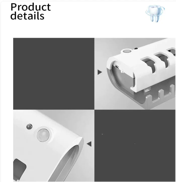Smart Toothbrush Sterilizer Ultraviolet Sterilization Perforation-Free Wall-mounted Toothbrush Holder Rieworkes