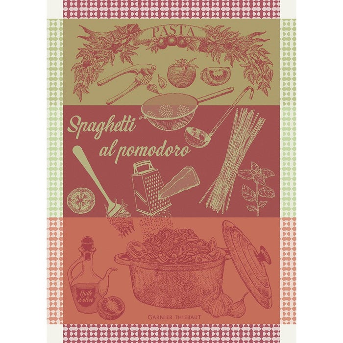 Spaghetti Pomodoro Basilic Kitchen Towel-Gina's Home Linen Ltd