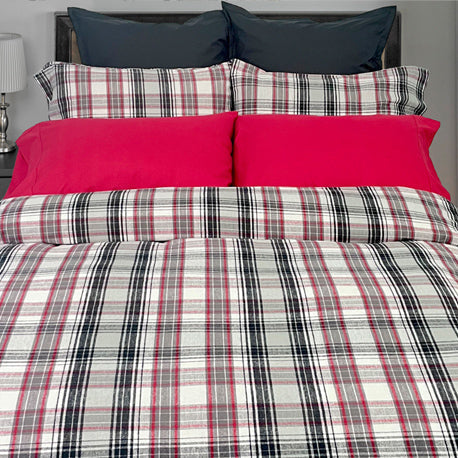 Spencer Flannel Duvet Cover Set-Gina's Home Linen Ltd