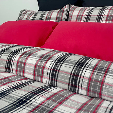 Spencer Flannel Duvet Cover Set-Gina's Home Linen Ltd