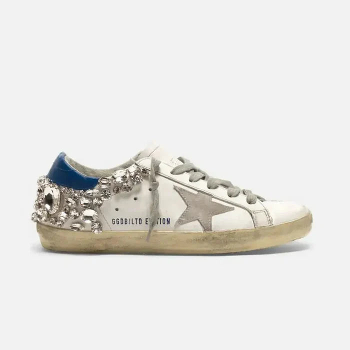 Star Old White Shoes with Diamonds Rieworkes