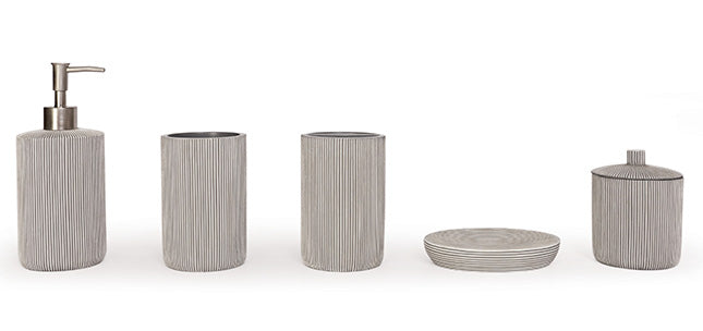 Suits Resin Grey/White Bath Accessories-Gina's Home Linen Ltd