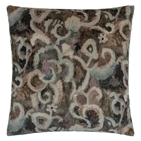 Tapestry Flower Damson Velvet Decorative Cushion-Gina's Home Linen Ltd