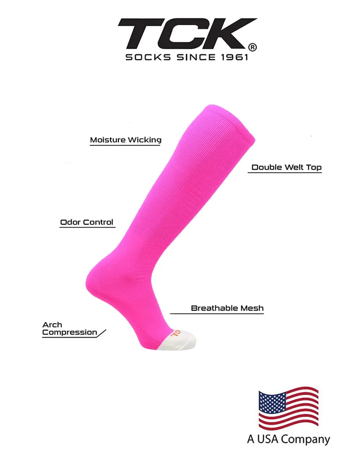 TCK Prosport Tube Socks Baseball Socks Softball Football Hot Pink X-Large Rieworkes