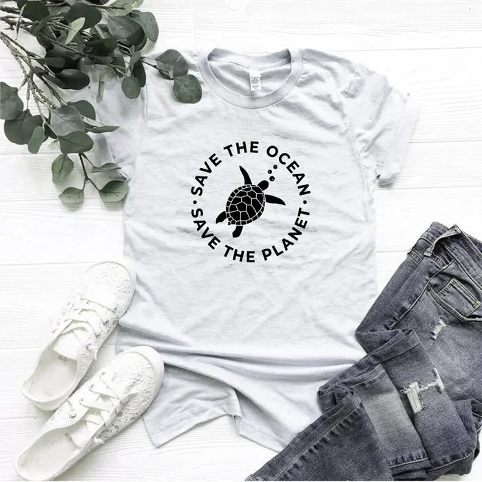 The Planet Protect Environment Summer Woman T-shirt Cotton Rieworkes