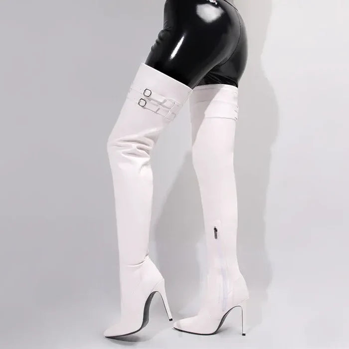 Thigh High Boots Leather Stiletto Heels Rieworkes