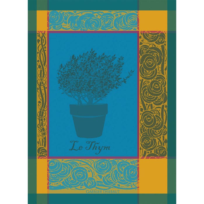 Thym Bleu Aster Kitchen Towel-Gina's Home Linen Ltd