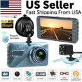 Touch Screen Dash Cam 4" 1080P Dual Lens Car DVR Recorder Front And Rear Camera Rieworkes