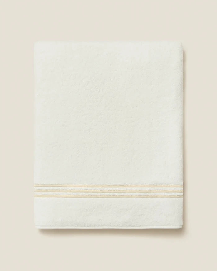 Tre Righe Ivory/Beige Bath Sheet folded