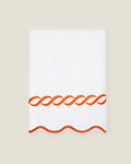 Treccia white/orange hand towel