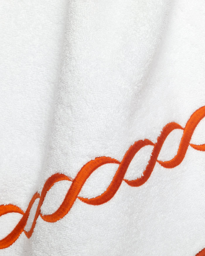 Treccia white/orange  bath towels texture
